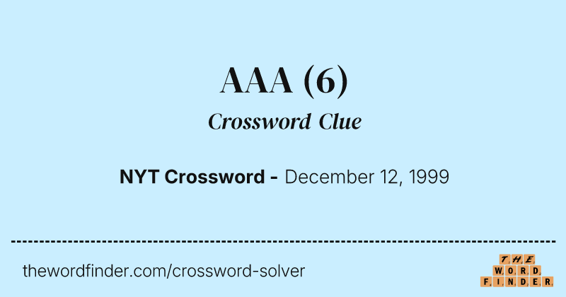 AAA crossword clue image