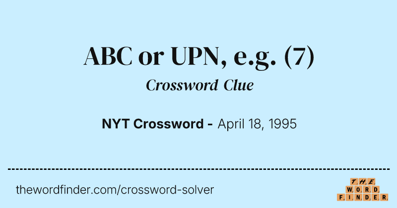 ABC or UPN, e.g. crossword clue image