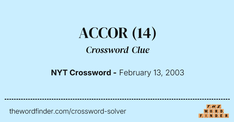 ACCOR crossword clue image