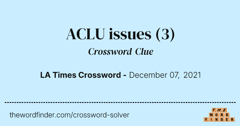 ACLU issues crossword clue image