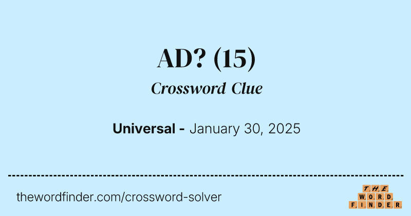 AD? crossword clue image