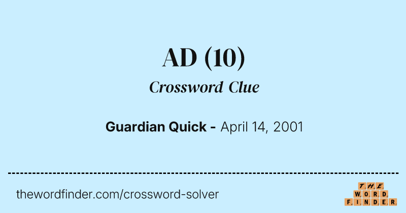 AD crossword clue image