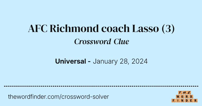 AFC Richmond coach Lasso crossword clue image