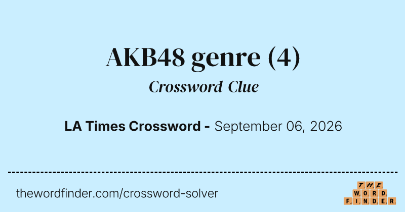 AKB48 genre crossword clue image