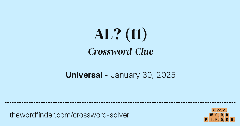 AL? crossword clue image