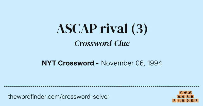 ASCAP rival crossword clue image