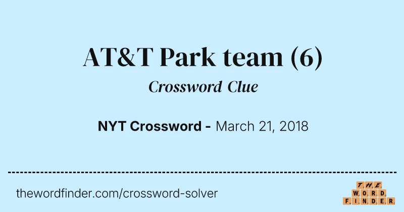 AT&T Park team crossword clue image