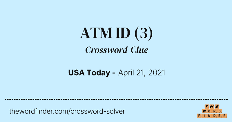 ATM ID crossword clue image