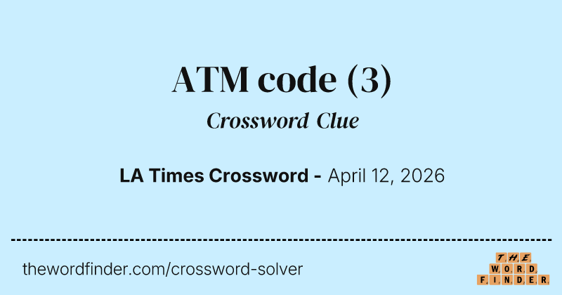 ATM code crossword clue image