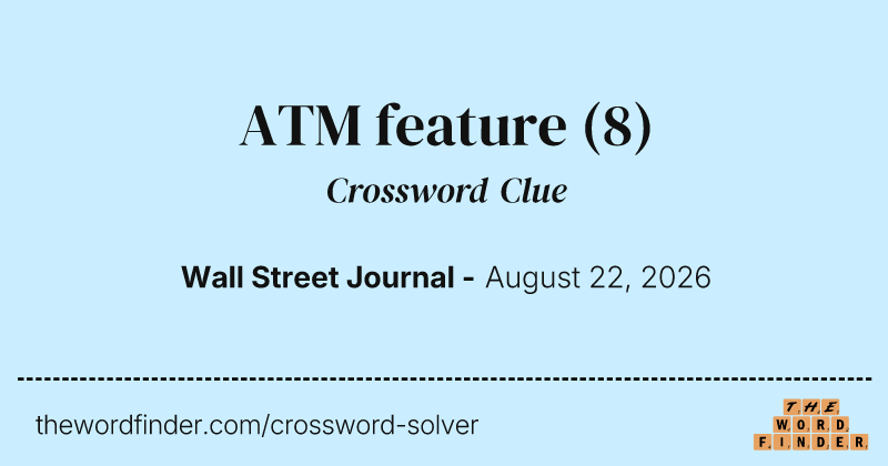 ATM feature crossword clue image