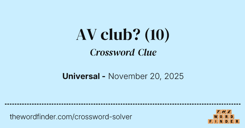 AV club? crossword clue image