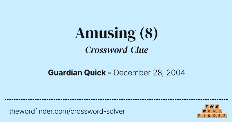 Amusing crossword clue image