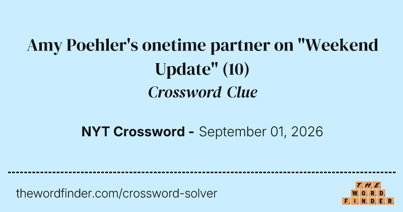 Amy Poehler's onetime partner on "Weekend Update" crossword clue image