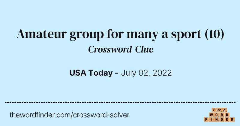 Amateur group for many a sport crossword clue image