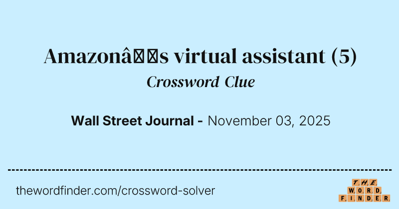 Amazon’s virtual assistant crossword clue image
