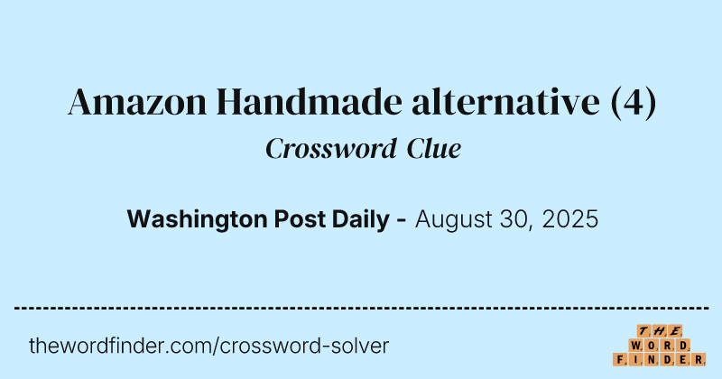 Amazon Handmade alternative crossword clue image