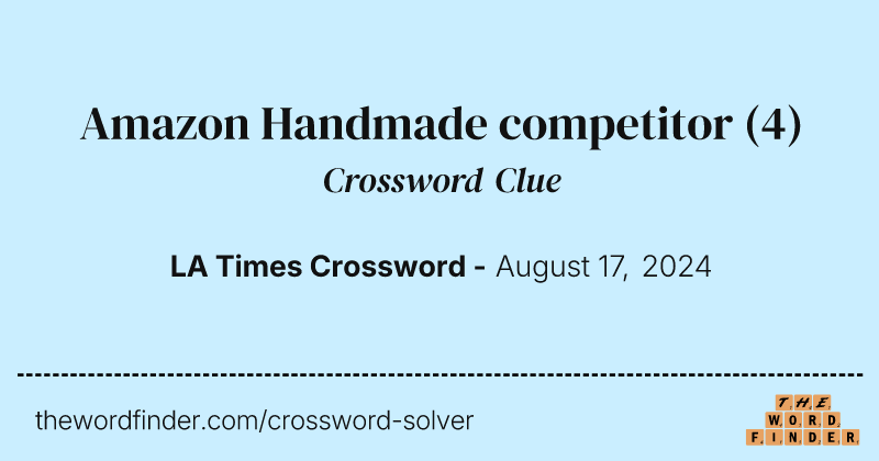 Amazon Handmade competitor crossword clue image