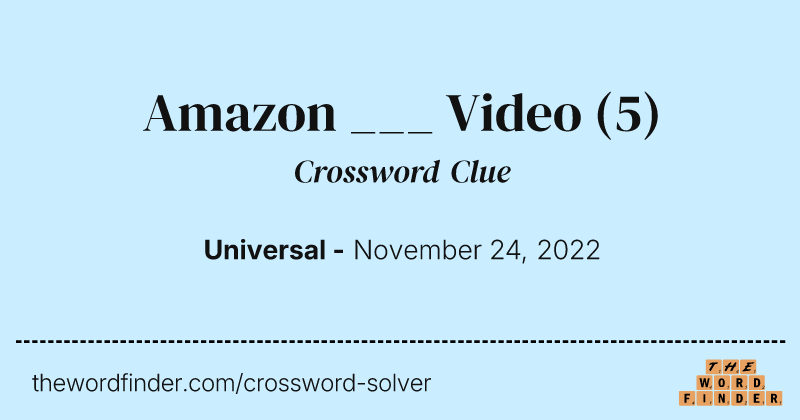 Amazon ___ Video crossword clue image