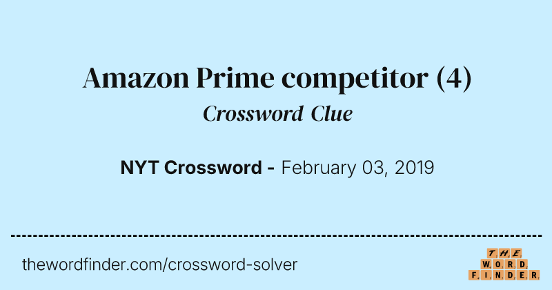Amazon Prime competitor crossword clue image