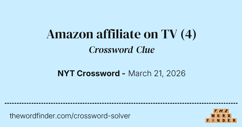 Amazon affiliate on TV crossword clue image