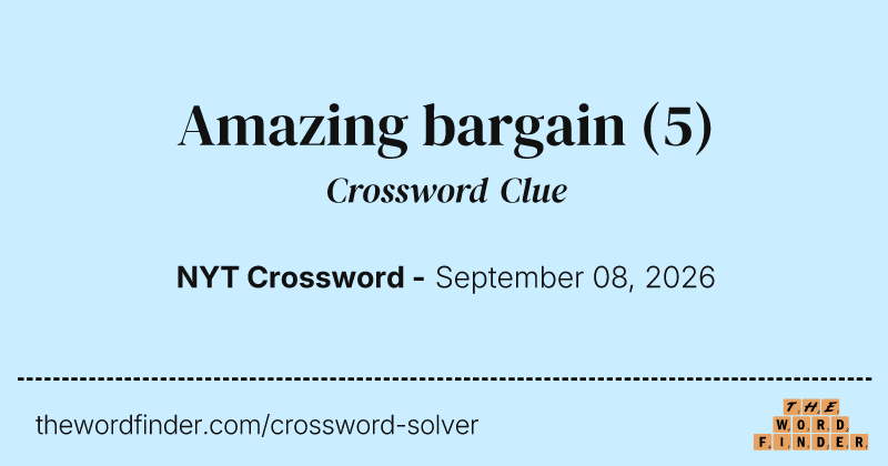 Amazing bargain crossword clue image