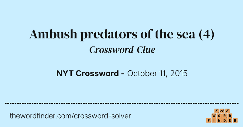 Ambush predators of the sea crossword clue image
