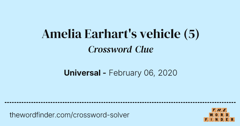 Amelia Earhart's vehicle crossword clue image