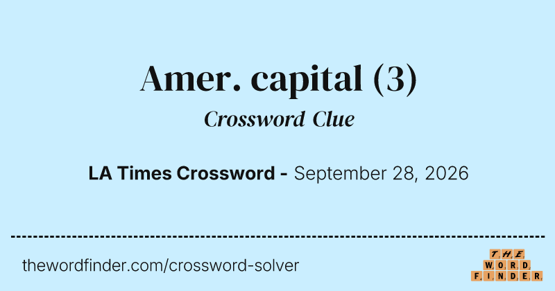 Amer. capital crossword clue image