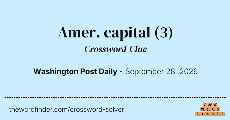 Amer. capital crossword clue image
