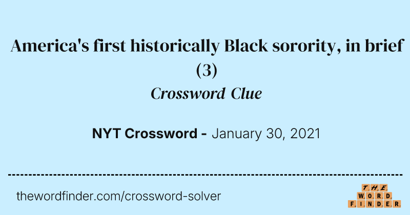 America's first historically Black sorority, in brief crossword clue image