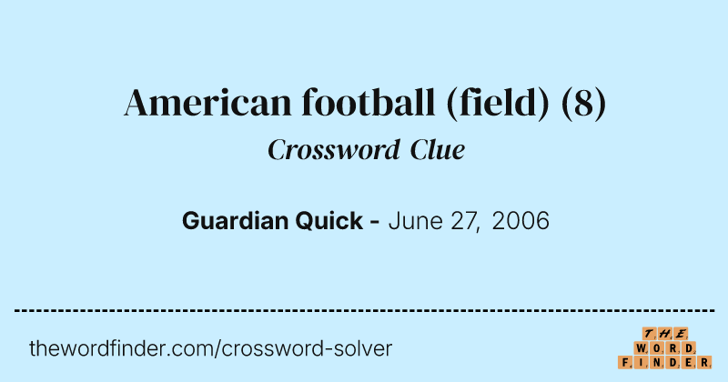 American football (field) crossword clue image