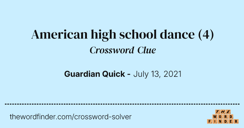 American high school dance crossword clue image