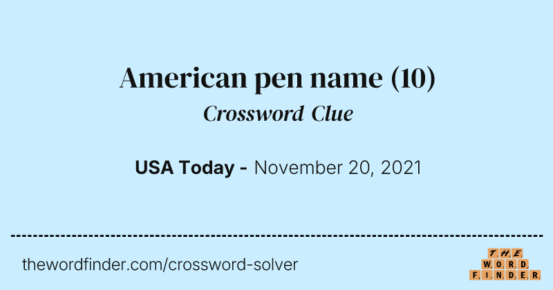 American pen name crossword clue image