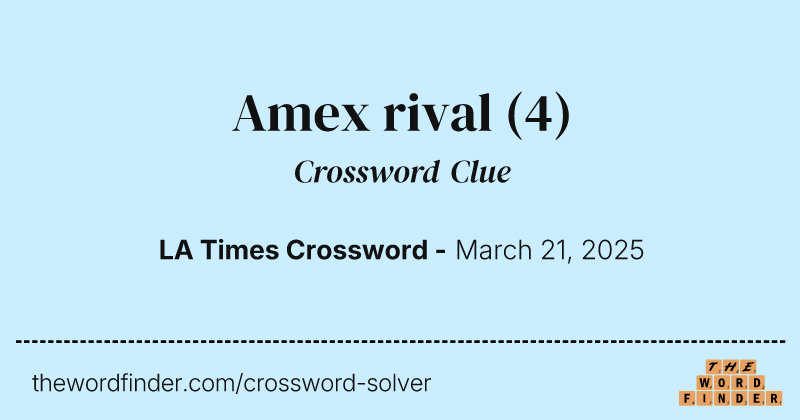 Amex rival crossword clue image