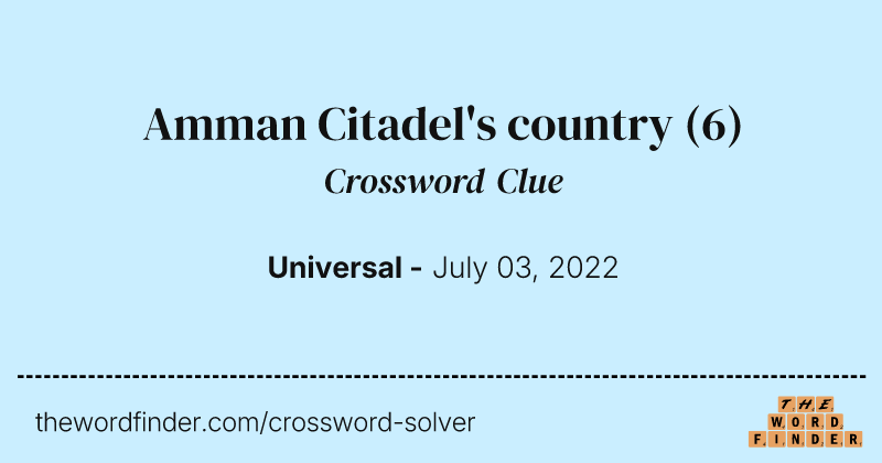 Amman Citadel's country crossword clue image