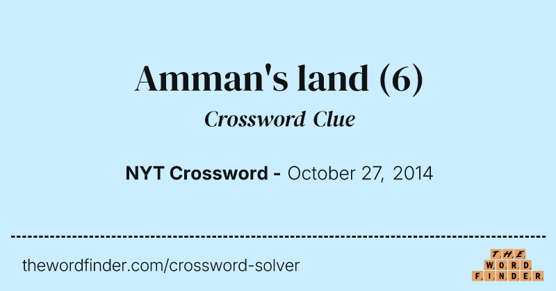 Amman's land crossword clue image