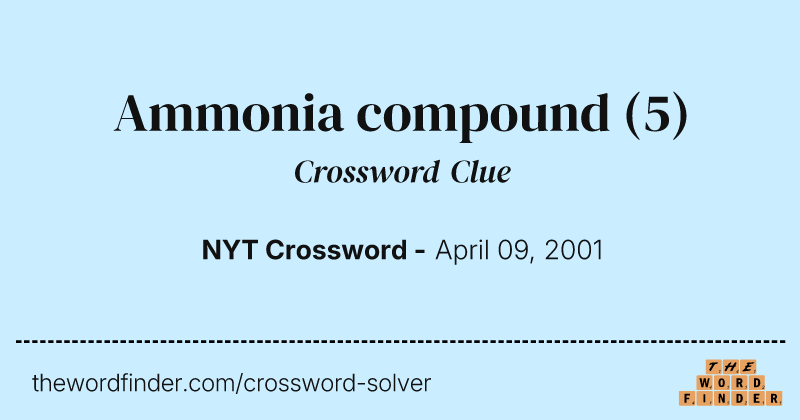 Ammonia compound crossword clue image