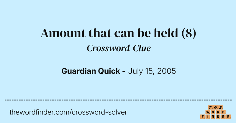 Amount that can be held crossword clue image