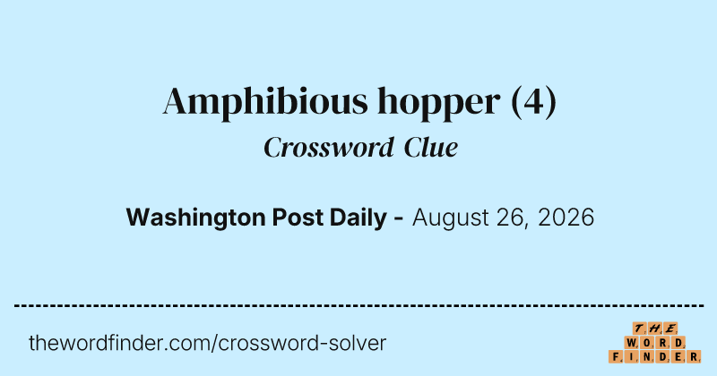 Amphibious hopper crossword clue image