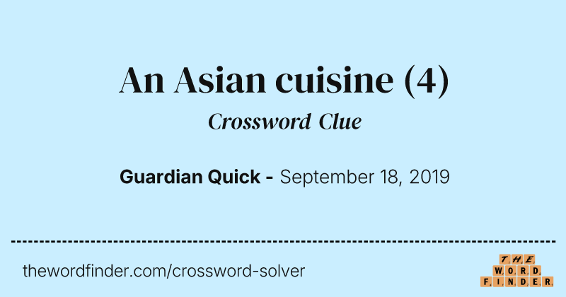 An Asian cuisine crossword clue image