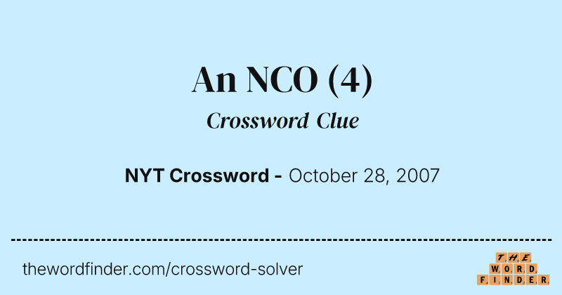 An NCO crossword clue image
