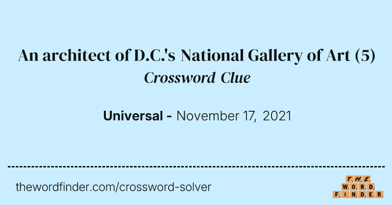 An architect of D.C.'s National Gallery of Art crossword clue image