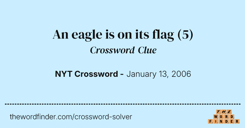 An eagle is on its flag crossword clue image