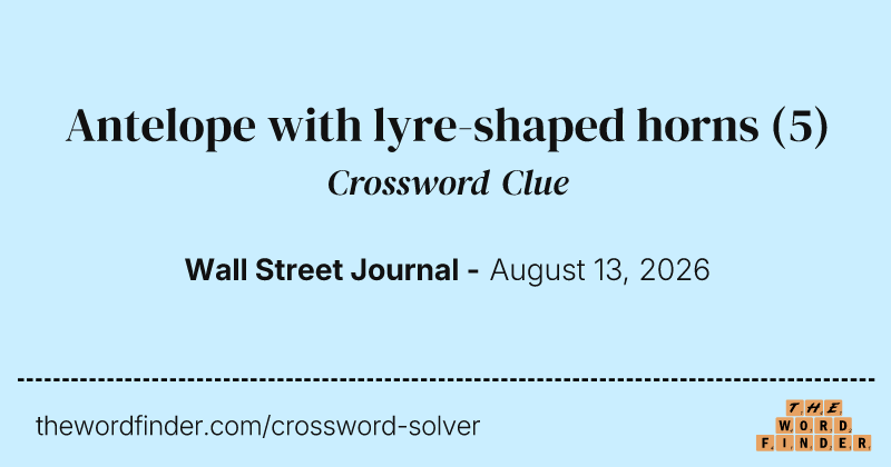 Antelope with lyre-shaped horns crossword clue image