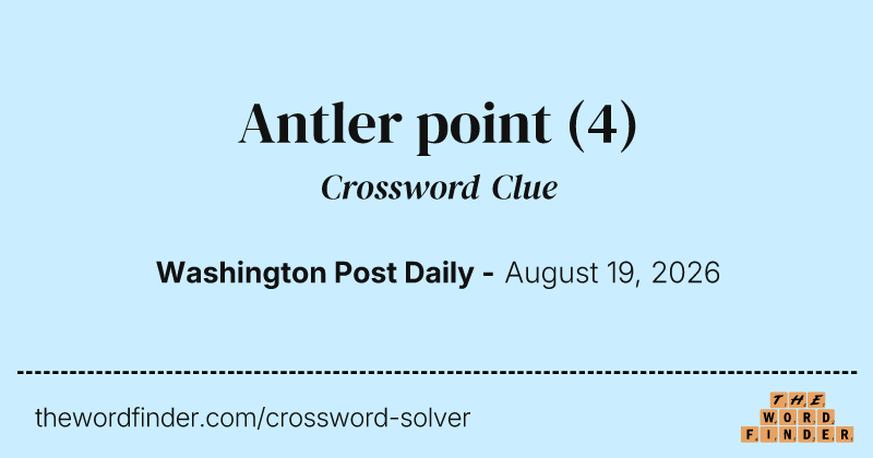 Antler point crossword clue image