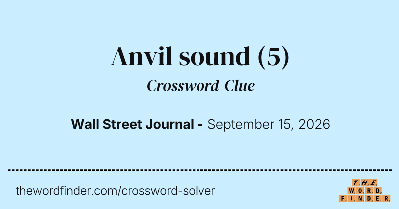 Anvil sound crossword clue image