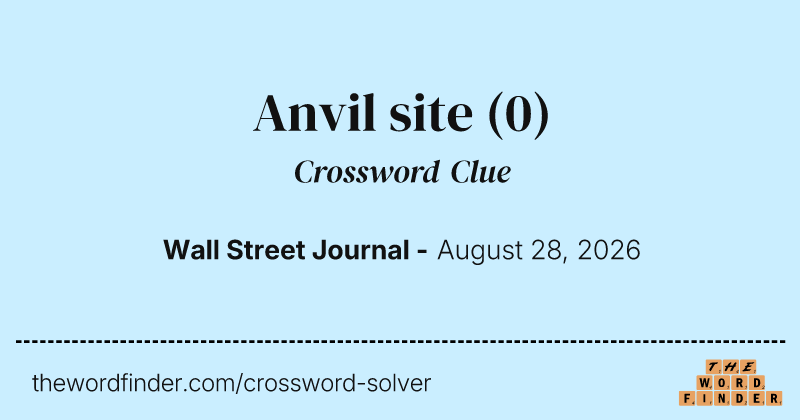 Anvil site crossword clue image