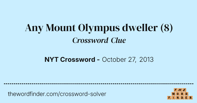Any Mount Olympus dweller crossword clue image