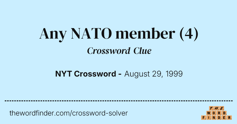 Any NATO member crossword clue image
