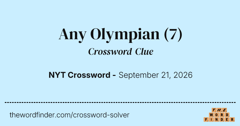 Any Olympian crossword clue image